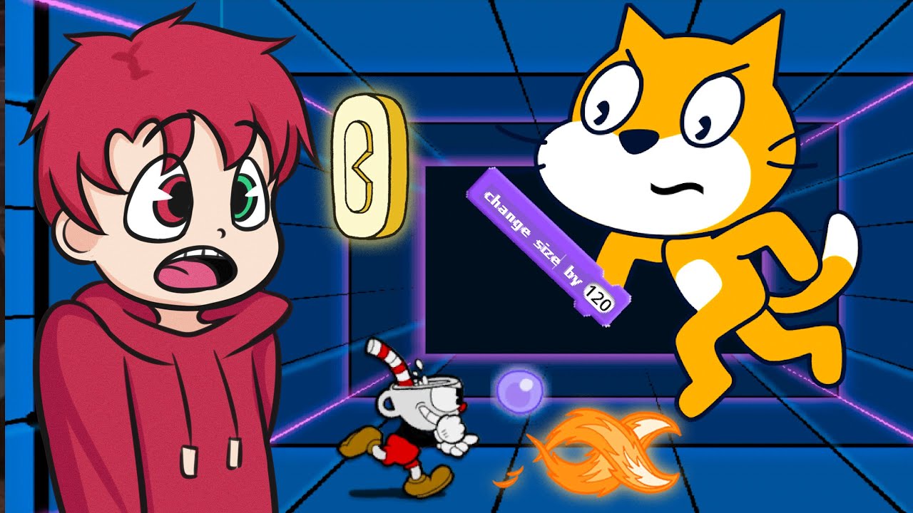 CUPHEAD VS KOT SCRATCH BOSS 🐱 CUPHEAD SCRATCH