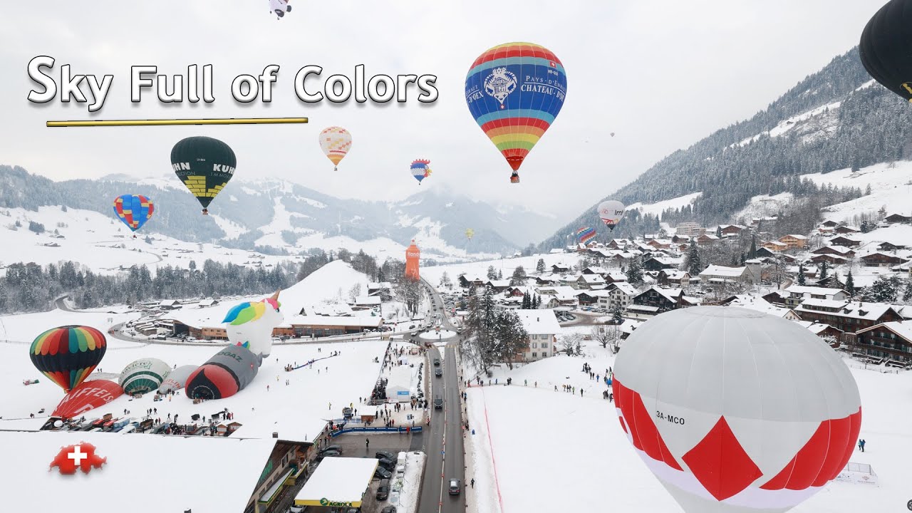 Magical Hot Air Balloon Festival in Ch&acirc;teau-d&rsquo;Oex, Switzerland