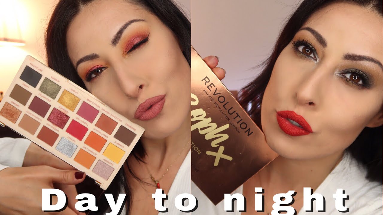 SOPH X MAKEUP REVOLUTION EXTRA SPICE PALETTE 2 LOOK TRUCCO GIORNO E SERA