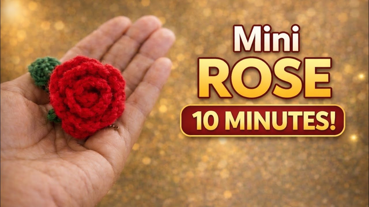 Mini Crochet Rose tutorial | Easy & Beginner friendly tutorial 🌹✨❤️