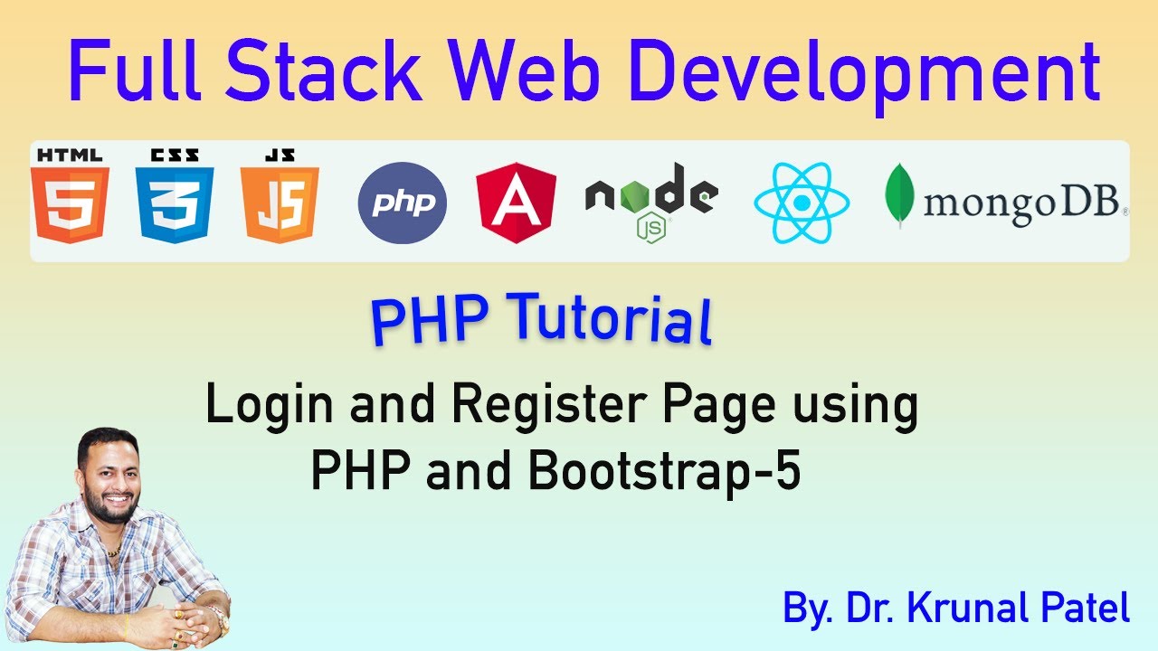 Full Stack Web Development- Login and Register Page using PHP and Bootstrap-5 with navigation bar