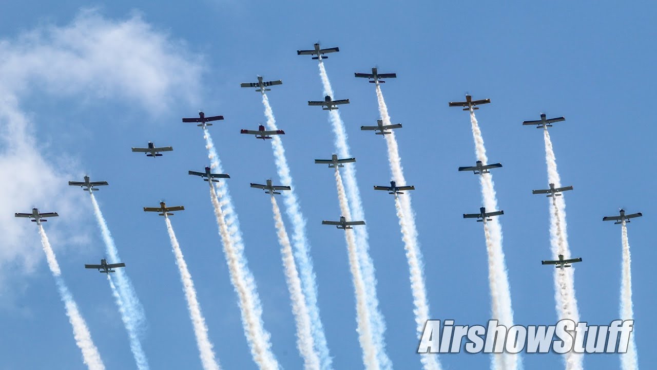 Homebuilt Air Force! RV Mass Formation and Arrival - EAA AirVenture Oshkosh 2018