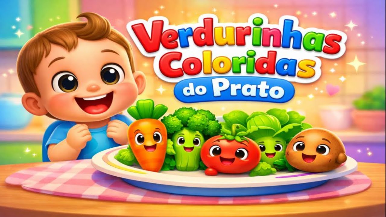 Verdurinhas Coloridas do Prato  Música Infantil Educativa para Bebês  Comer Legumes