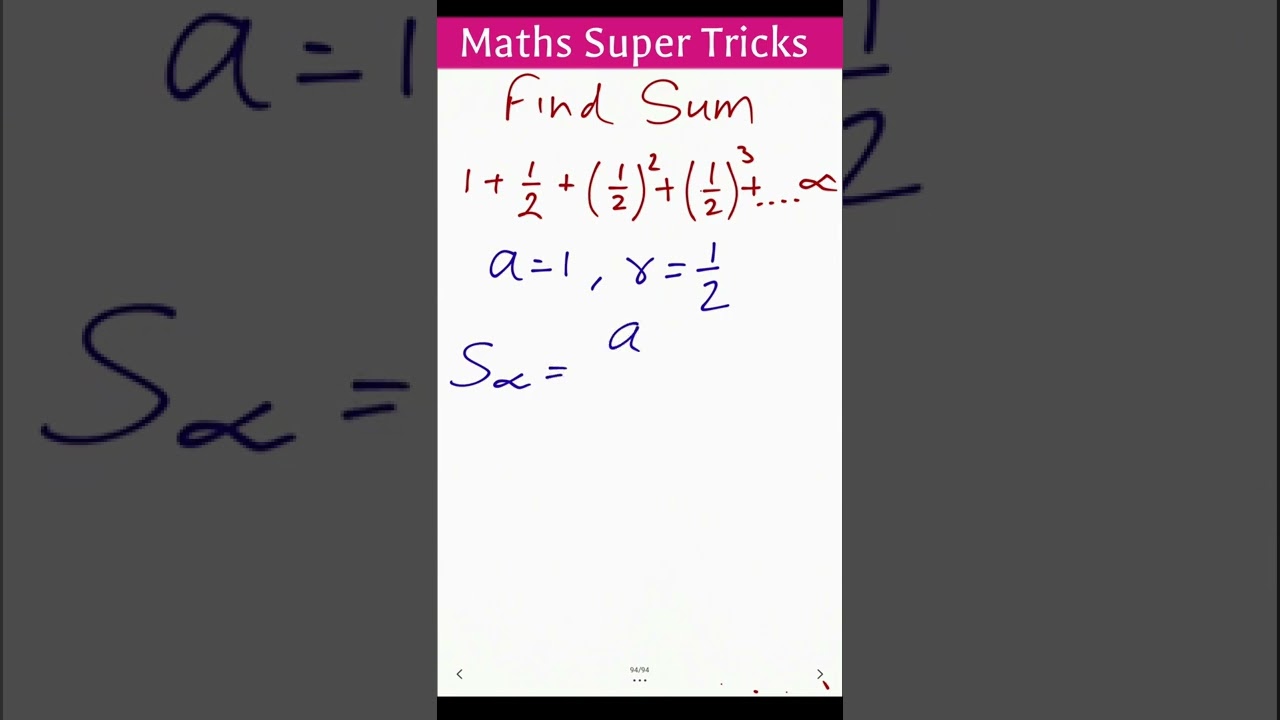 Sum of infinite term of GP #pi2infinity