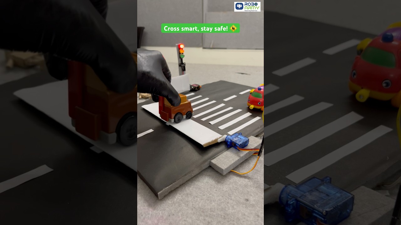 DIY Safe zebra crossing using Arduino #roboarmy #arduinoproject #scienceproject #roadsafety
