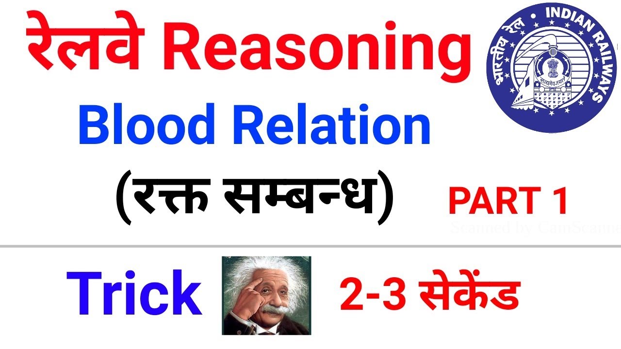 रेलवे Reasoning Online class जरूर देखलेना //blood Relation short trick in hindi //