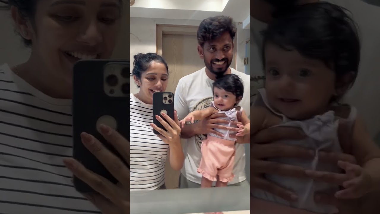Darling Krishna and Milana Nagraj with daughter Pari
