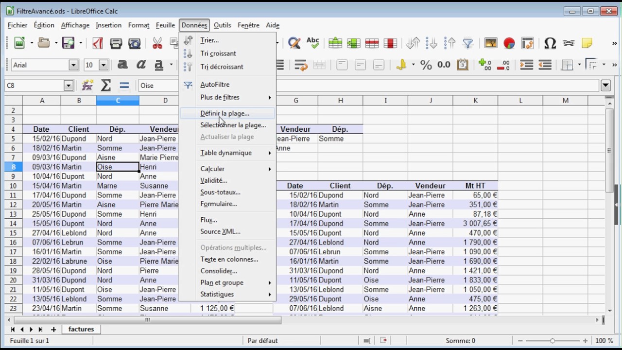 LibreOffice Calc - La recherche multi-critères par un filtre spécial