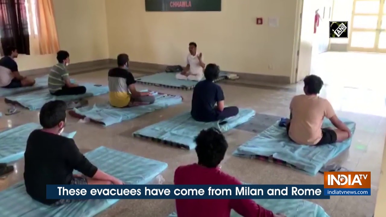 ITBP conducts yoga classes for Italy evacuees staying at quarantine centre in Chhawla