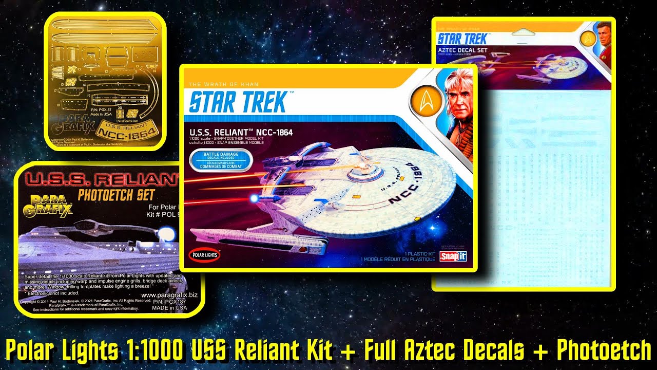 Polar Lights 1:1000 U.S.S. Reliant Kit Instructions. Aztec Instructions and ParaGrafix Instructions