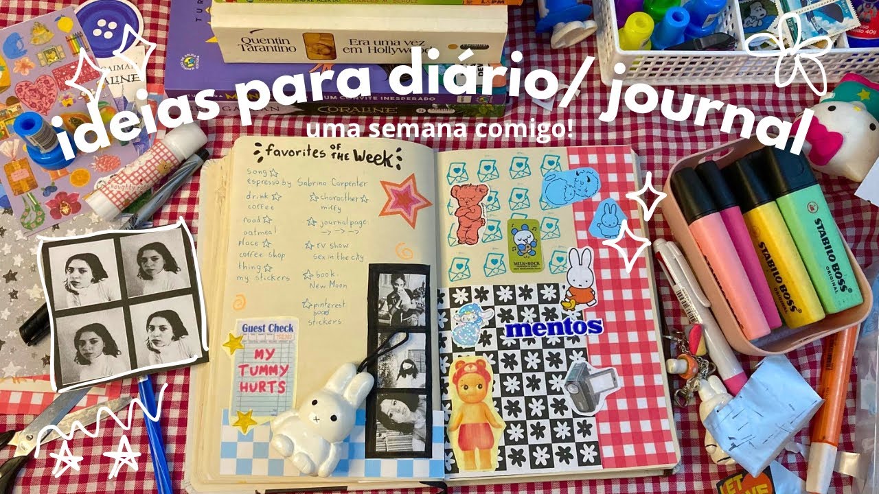 ideias para diário em uma semana comigo! week with my journal 💌