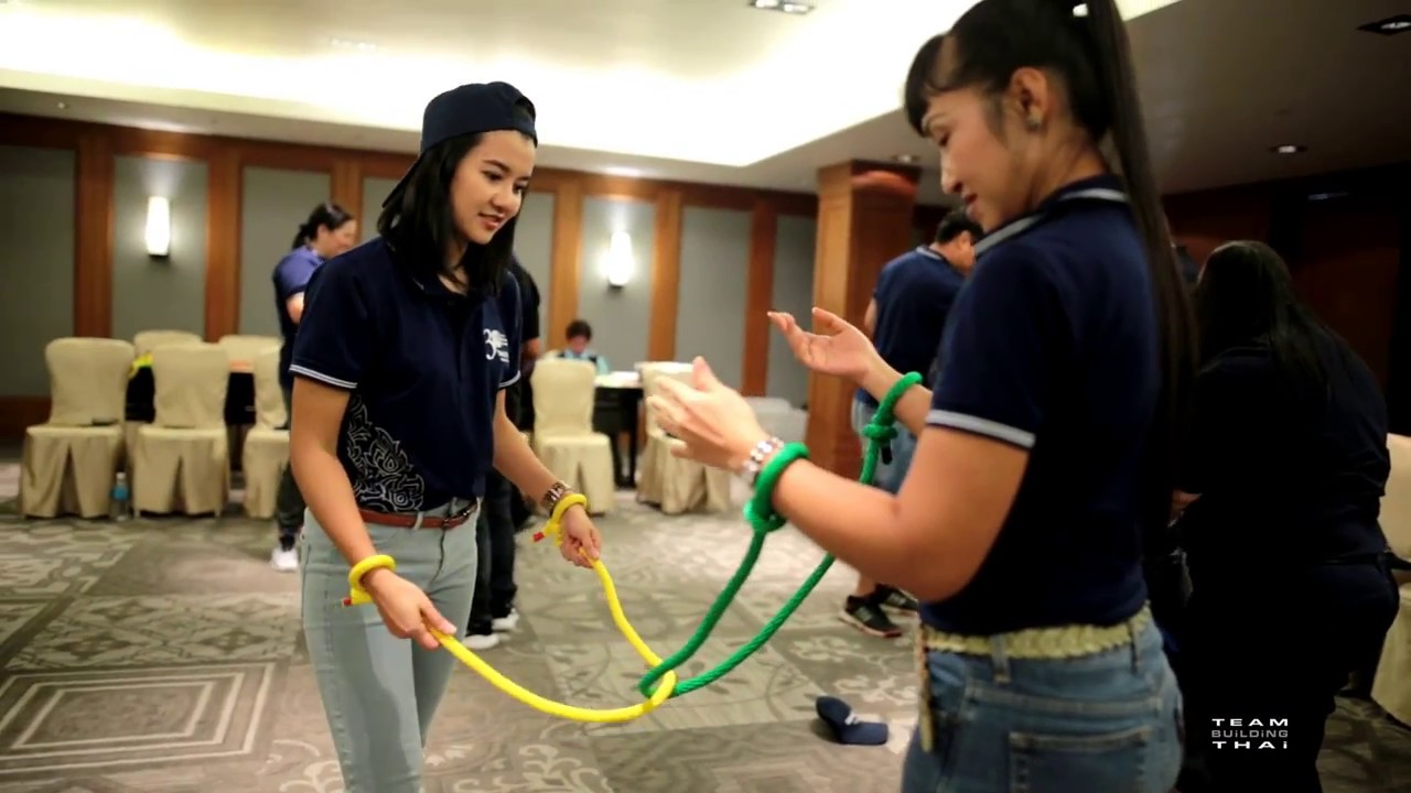 Team building Thailand Indoor activity The magic rope game for team culture