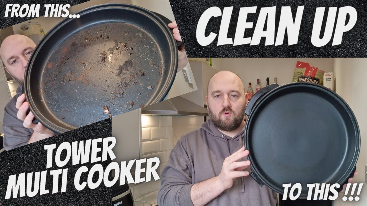 EASY CLEAN of the TOWER MULTI COOKER | No Scrubbing Required | Warm Soapy Water Only | CLEANING HACK