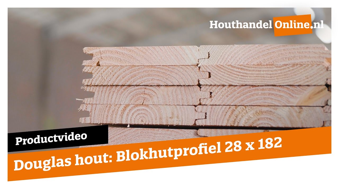 Douglas hout: Blokhutprofiel 28 x 182 mm — Houthandelonline
