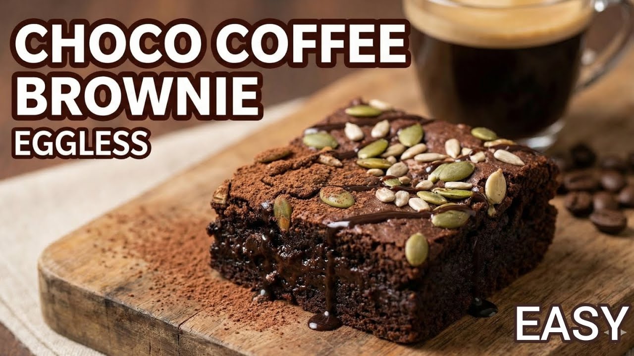 No Maida | No Sugar | Choco Coffee Brownie | Eggless | Easy | Homemade | 