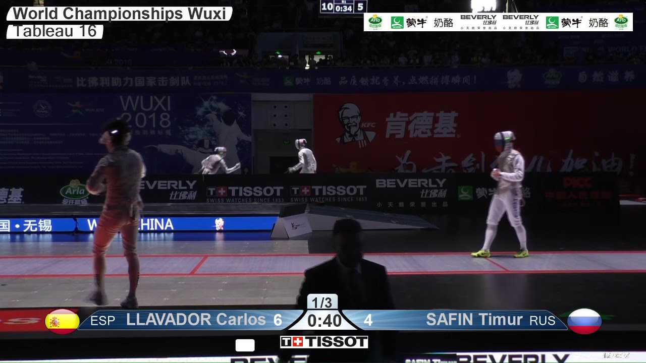 2018 244 T16 07 M F Individual Wuxi World Championships RED SAFIN RUS vs LLAVADOR ESP