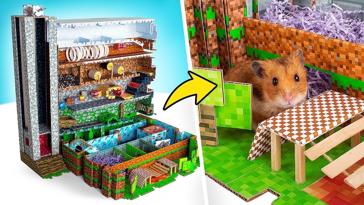 LABIRINTO DI CARTONE IN STILE MINECRAFT || Sorprendi il tuo criceto!