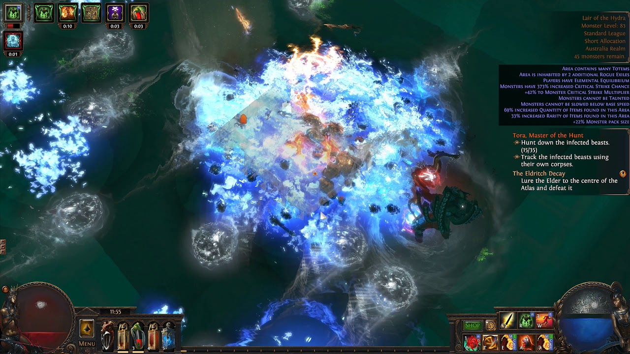Path Of Exile 3.3 - Hydra Kill Deathless - Saboteur Magma Orb Sire of Shards Mines