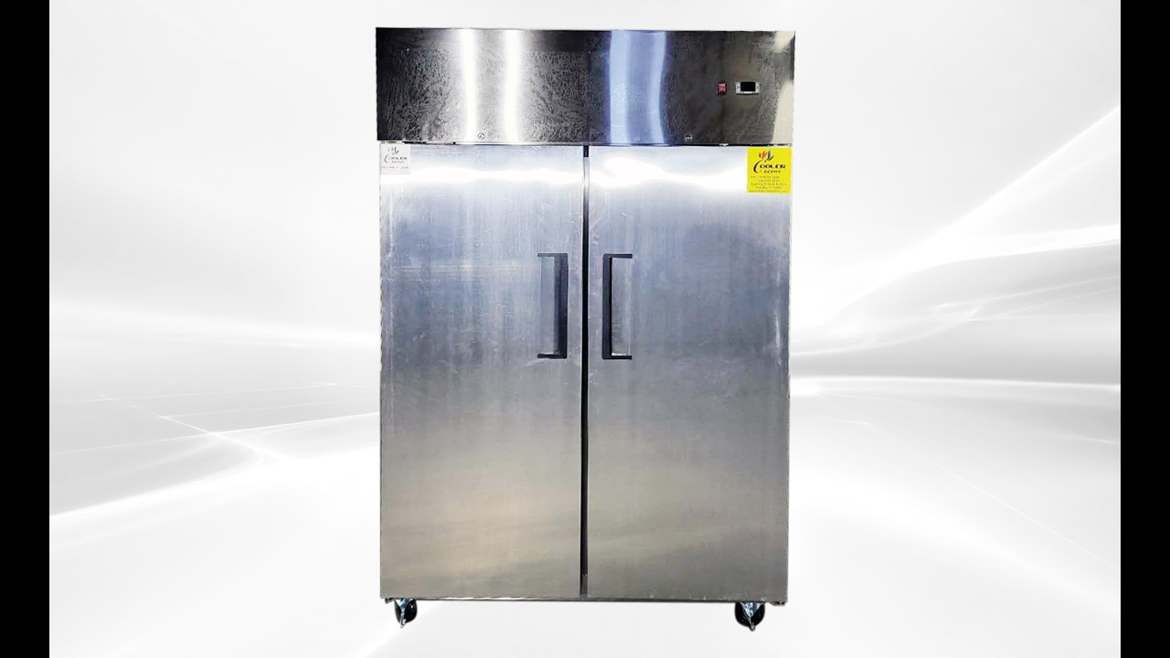 NSF Stainless Steel Two Door Top Mount Reach In Refrigerator 55 ins refrigerated refrigerator E60AR