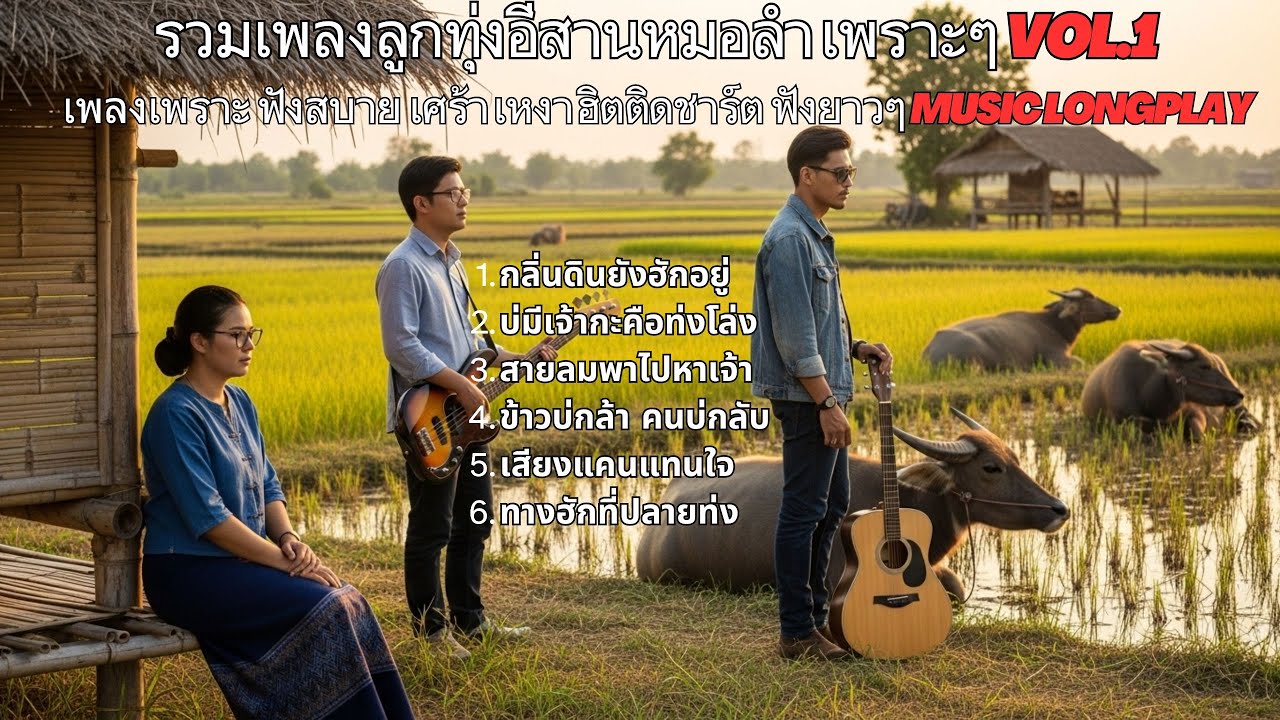 รวมเพลงลูกทุ่งอีสานหมอลำ เพราะๆ Vol.1 เพลงเพราะ  ฟังสบาย  เศร้า เหงา ฮิตติดชาร์ต Music Longplay