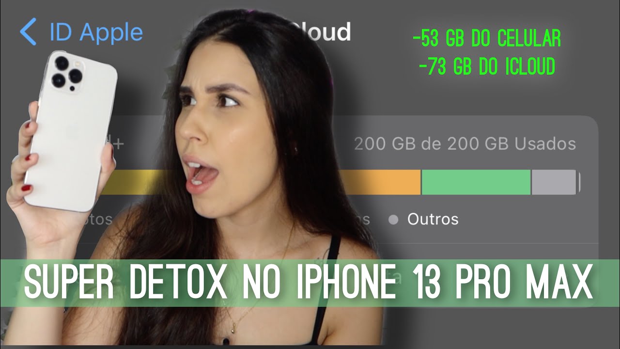 DETOX NO IPHONE 13 PRO MAX | DELETEI MUITA COISA *126GB liberados*