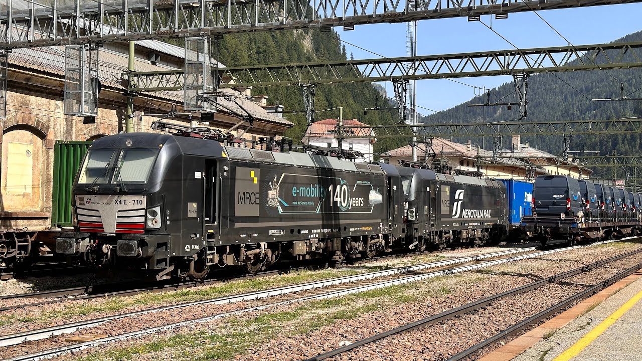 UNA GIORNATA PIENA DI TRENI MERCI ALLA STAZIONE DI BRENNERO/BRENNER