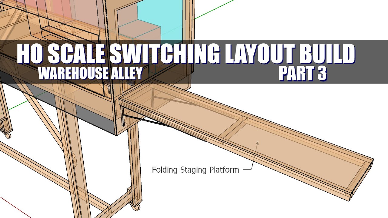 HO Scale Switching Layout Build - Warehouse Alley - Part 3 - Folding Staging Shelves