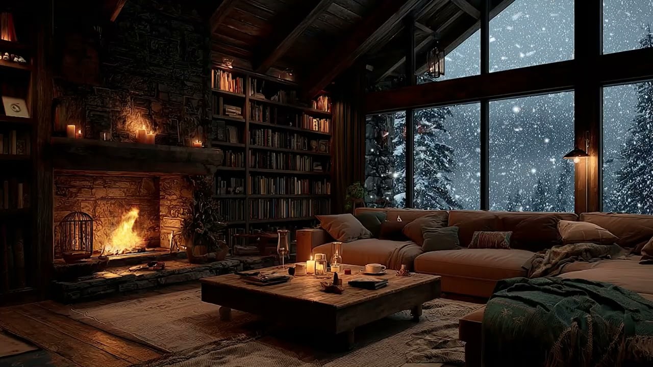 Tranquil Escape 🌙 Dreamy Piano 🎹 Crackling Fire 🔥 Deep Sleep & Calm Nights