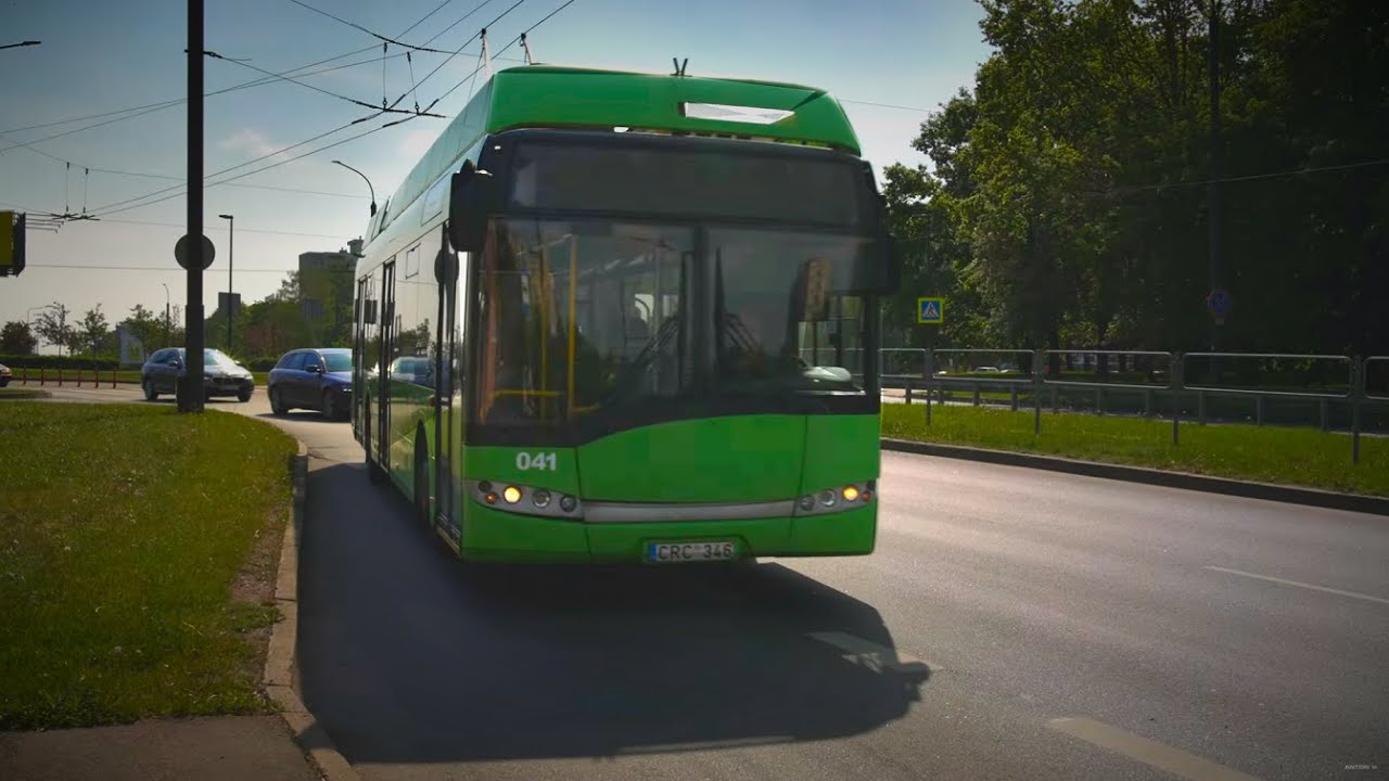 Lithuania, Kaunas, trolleybus 13 ride from Žukausko g. to Islandijos pl.