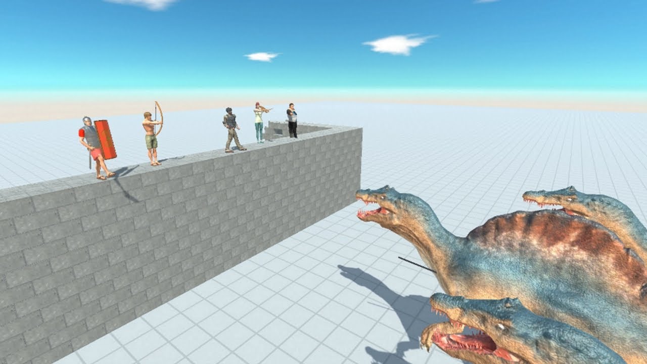 5 Ranged Human Weapons on Brick Wall vs ALL UNITS in 3 Animal Revolt Battle Simulator