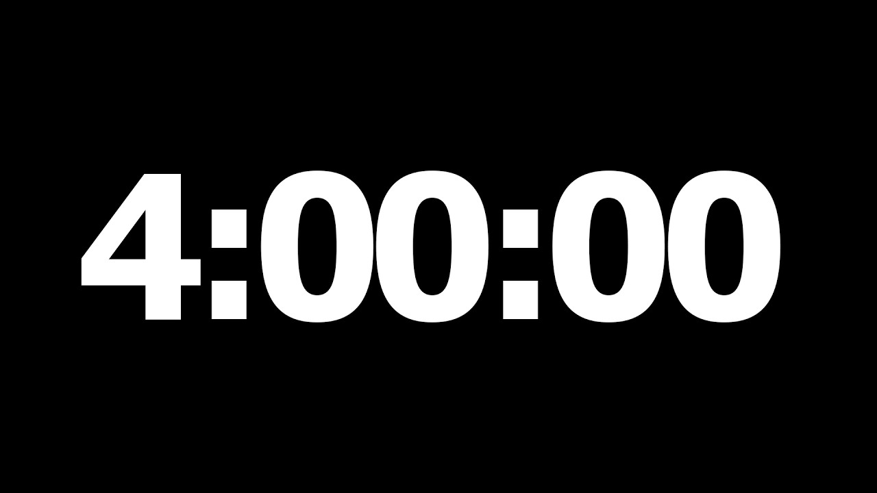 4 Hour Countdown Timer | Study | Focus | No Music