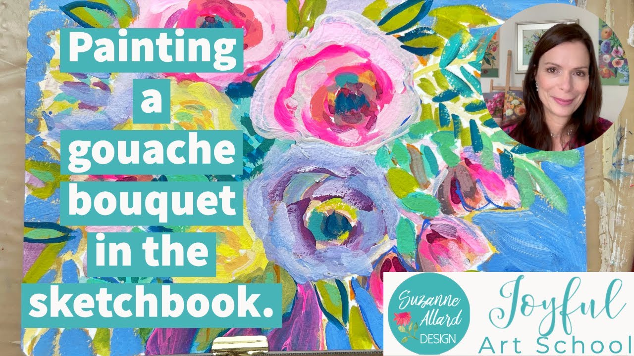 Painting a floral bouquet in the Watercolor Sketchbook