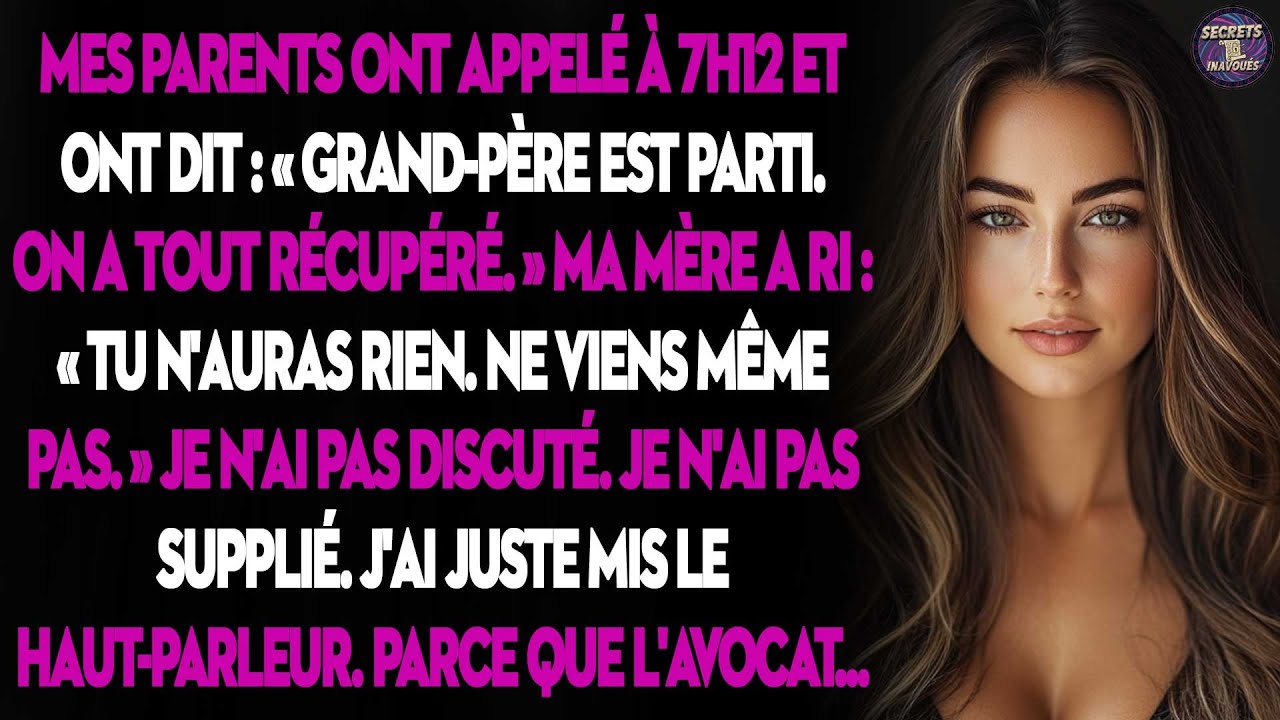 Mes Parents Ont Prétendu Que Grand-père Ne M'avait Rien Laissé Alors J'ai Mis Le Haut-parleur Et…