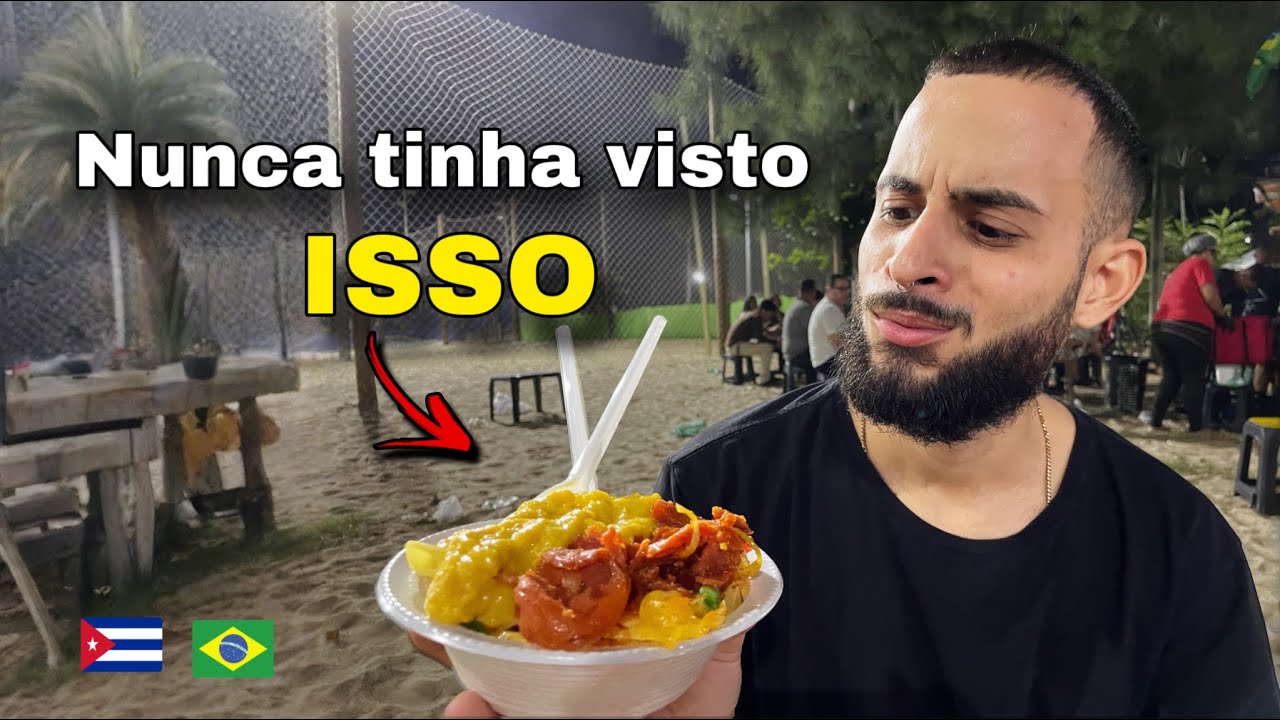 A reação de um cubano experimentando a comida de rua no Brasil