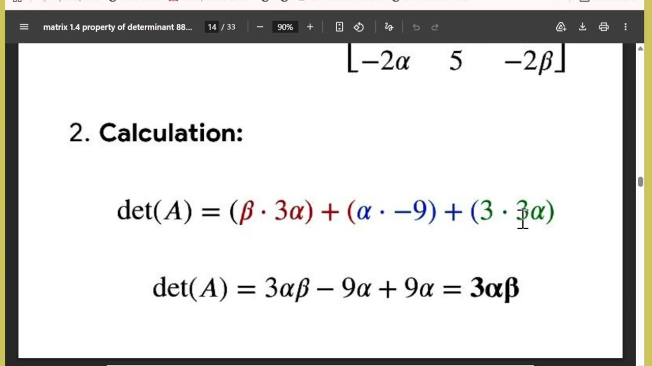 jee problem matrices and determinant88