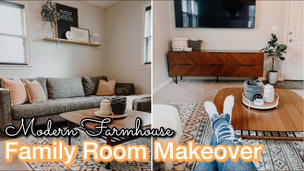 DIY Family Room Makeover on a Budget 2020