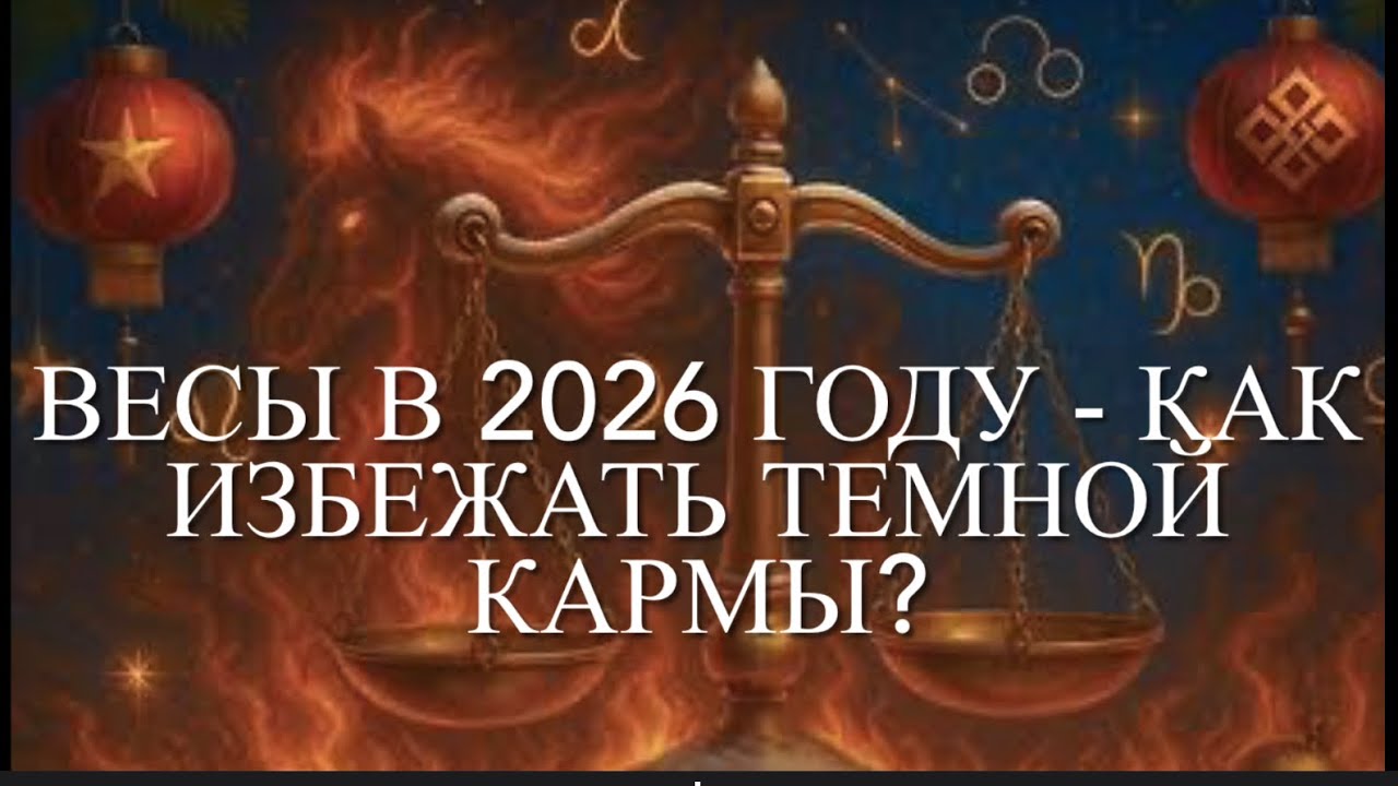 Знак Весов - 2026 год Темной кармы. Избавьтесь от гнетущего прошлого! Таро-прогноз.