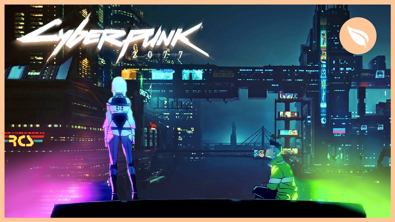 CYBERPUNK Edgerunners | Lucy's Apartment Rooftop Ambience | Night City Sounds | 1 HOUR