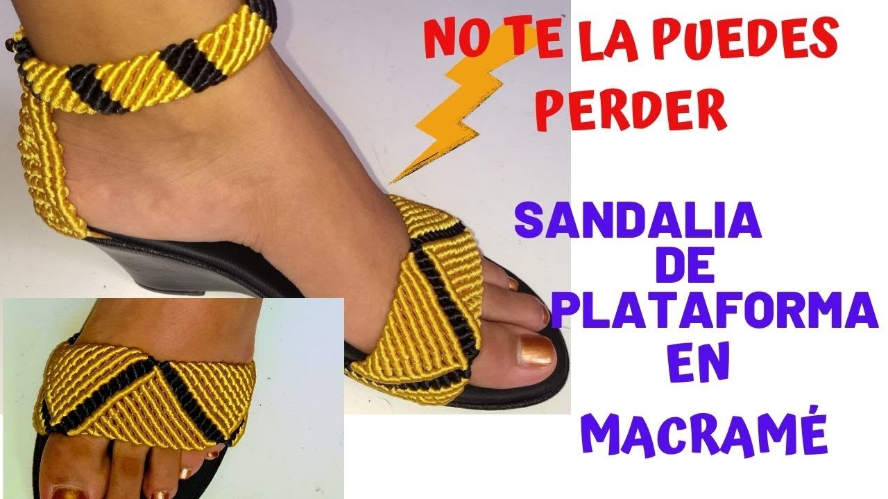 SANDALIA en macramé de PLATAFORMA 1/3. 👍😍Paso a PASO.