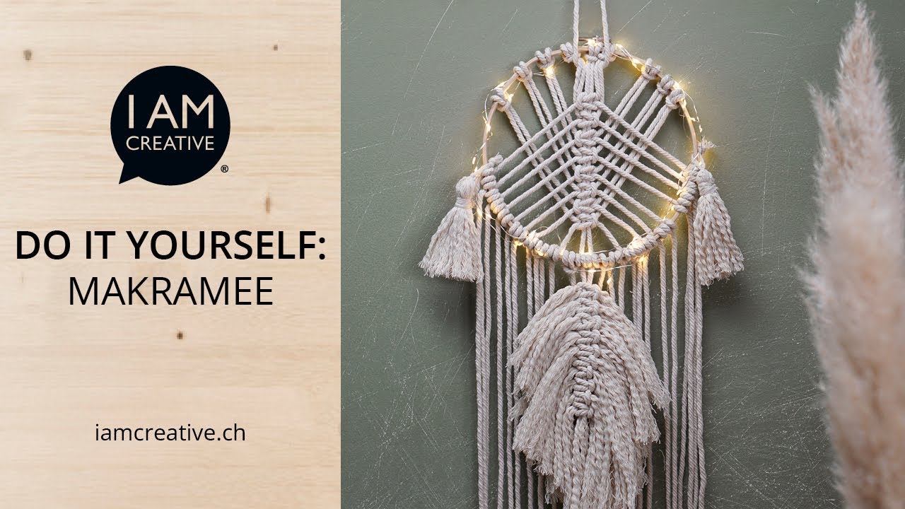 Makramee DIY Tutorial &ldquo;Wandschmuck mit Federn&rdquo; | Schritt f&uuml;r Schritt Anleitung by I AM CREATIVE