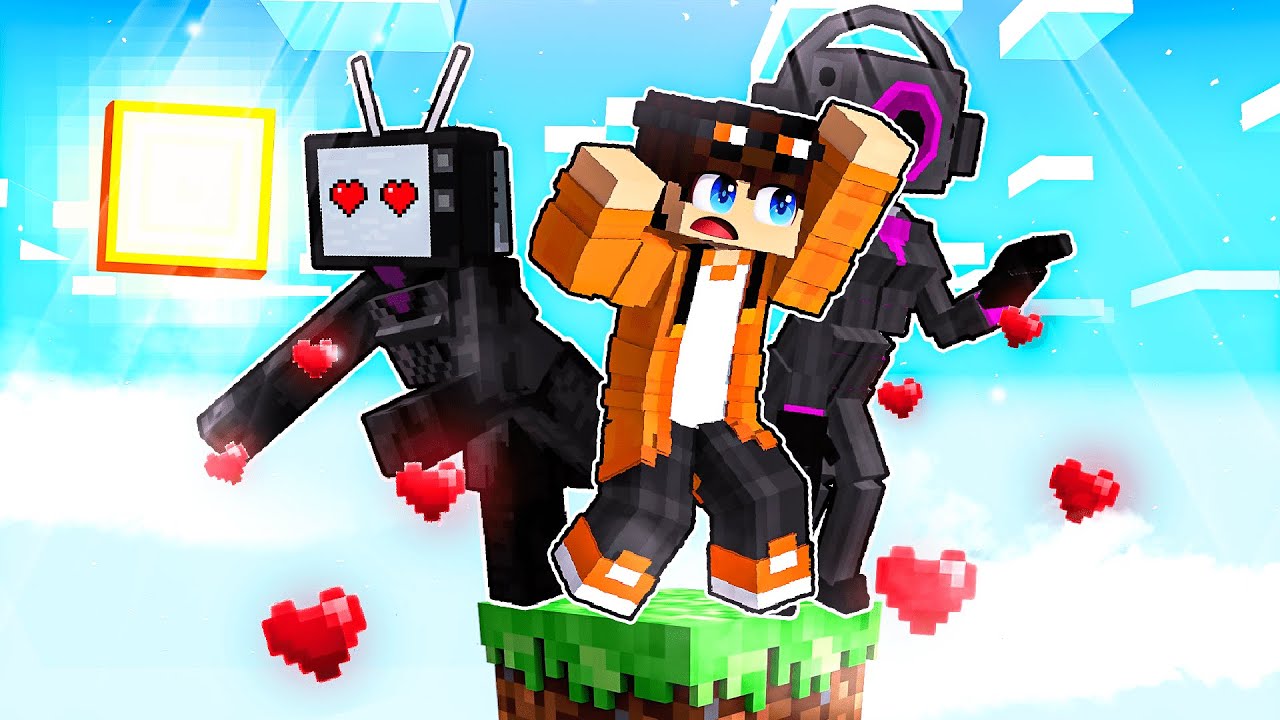 JOGANDO com a TV WOMAN e a SPEAKER WOMAN em APENAS um BLOCO no Minecraft!