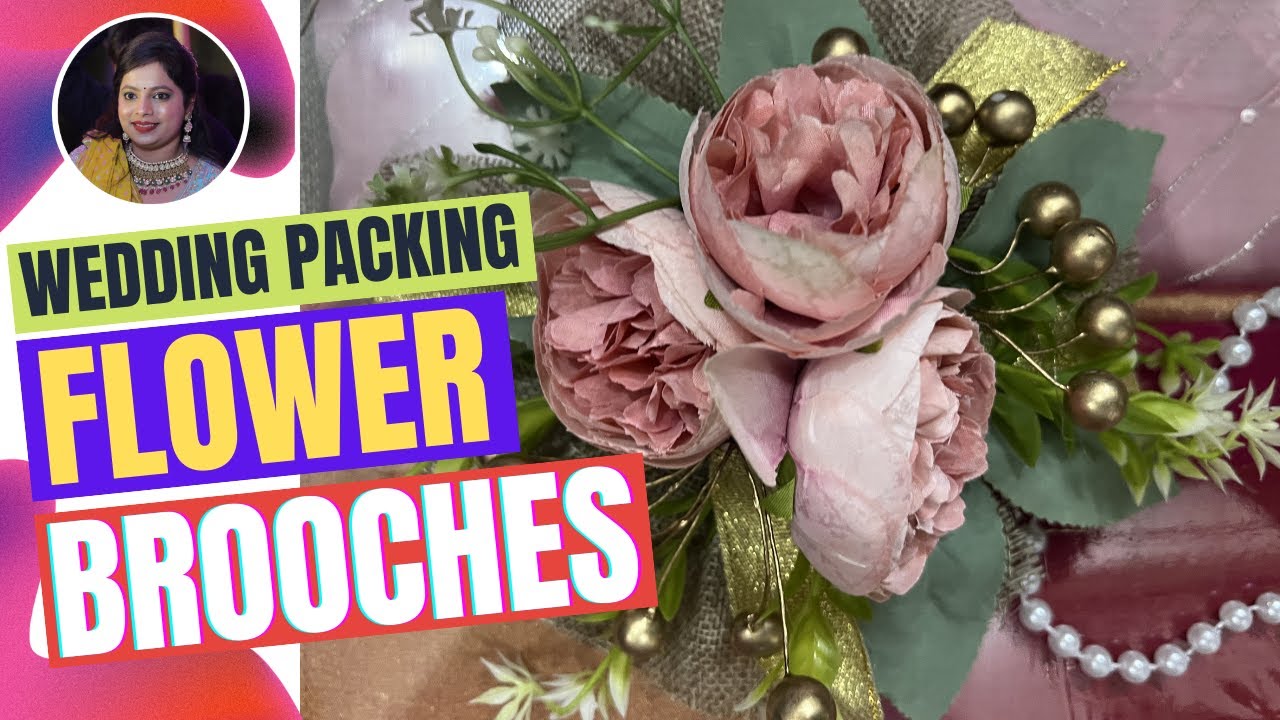 Premium Flower Brooches for Luxury Trousseau Packing | Wedding Packing