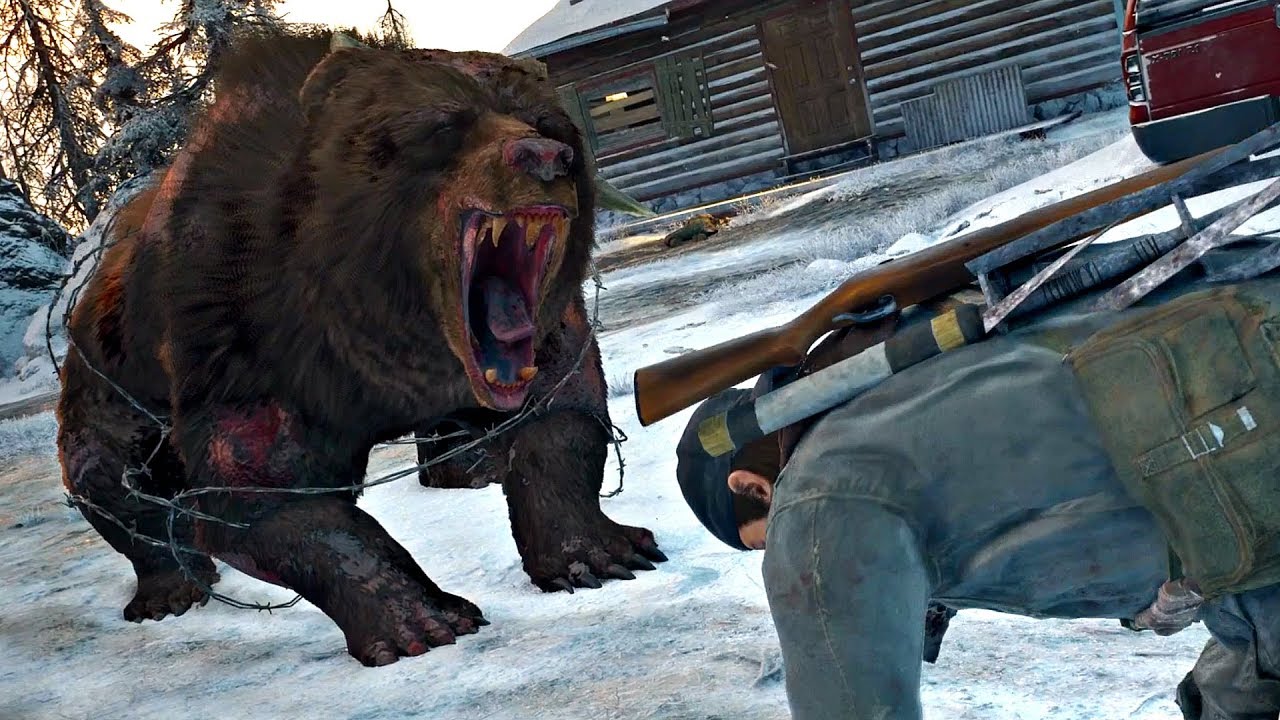 Days Gone - Zombie Rager Bear Boss Fight (Days Gone 2019) PS4 Pro