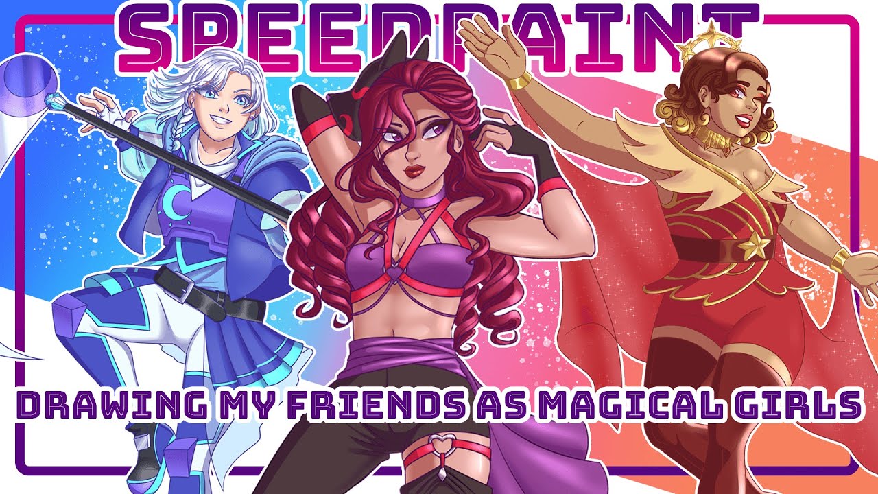 SPEEDPAINT! | Drawing my crew as a Magical Girl Squad!