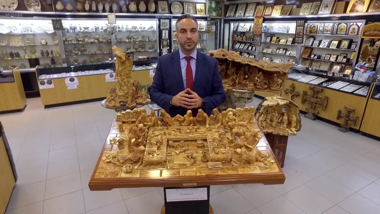 The Last Supper setup according to the bible olive wood by Maher Canawati Teaching 102