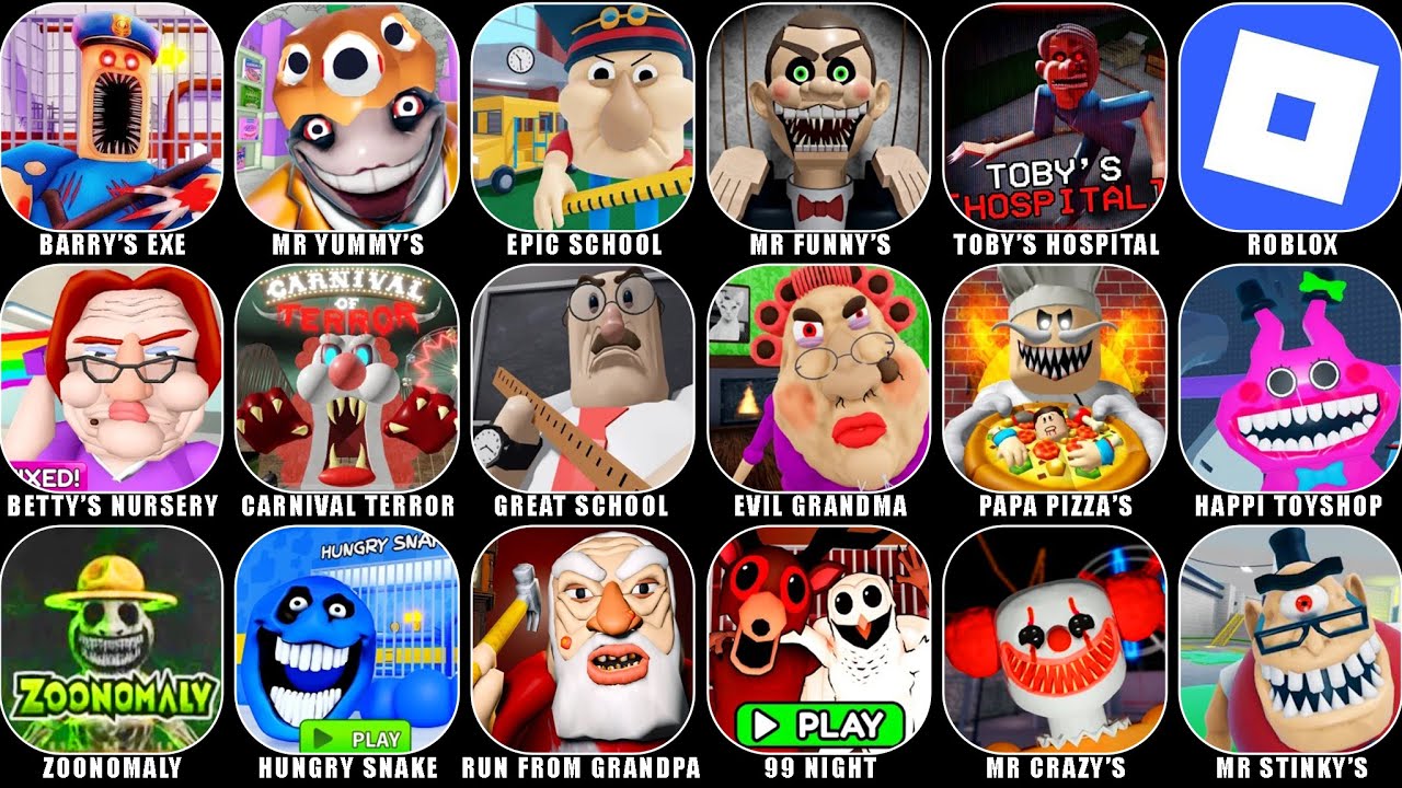 ROBLOX JUMPSCARES: BARRY EXE PRISON RUN, MR YUMMY SUPERMARKET, EPIC SCHOOL ESCAPE, MR FUNNY TOYSHOP!