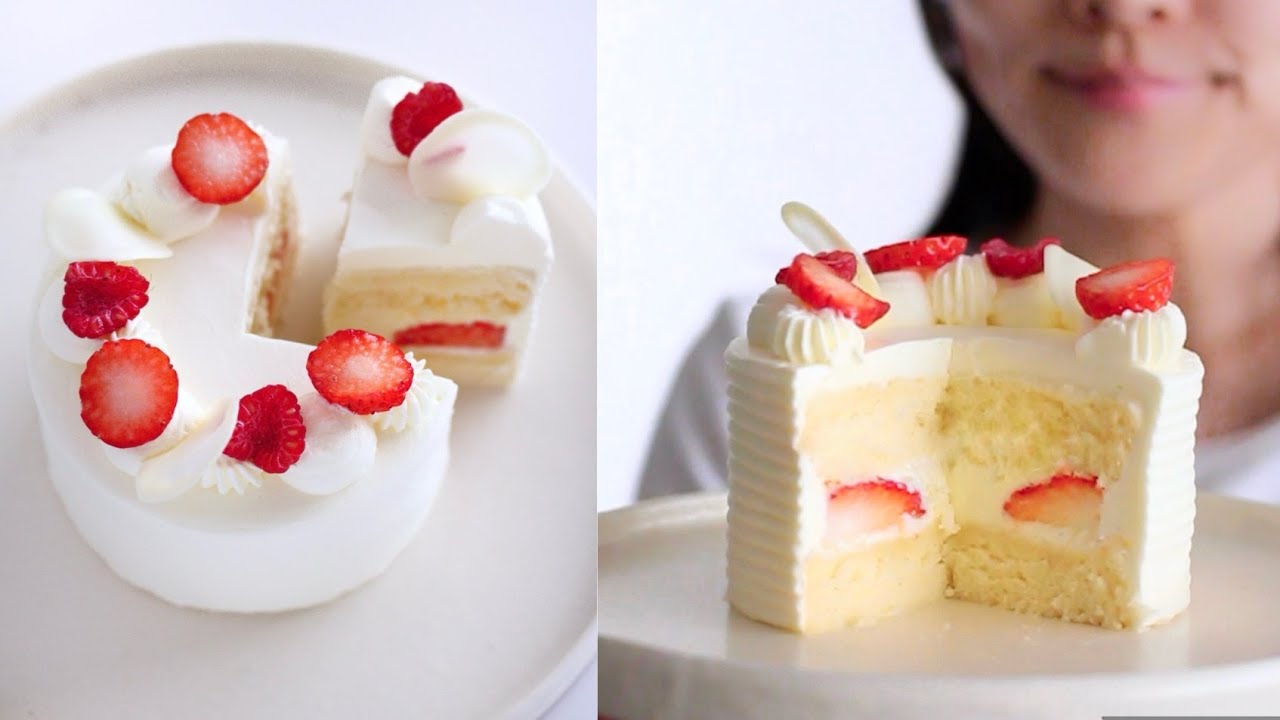 Мини-японский клубничный торт с одним яйцом 🍓