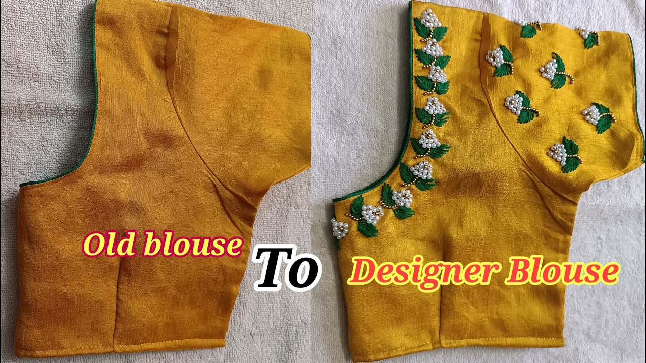 Beautiful Aari Work Using Normal needle on Stitched Blouse | Maggam work using Normal needle