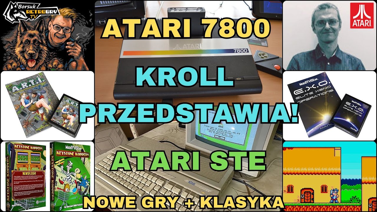 Borsuk Retro Gry TV: KROLL PRZEDSTAWIA! - ATARI 7800 + ATARI STE - Nowe Gry + Klasyka