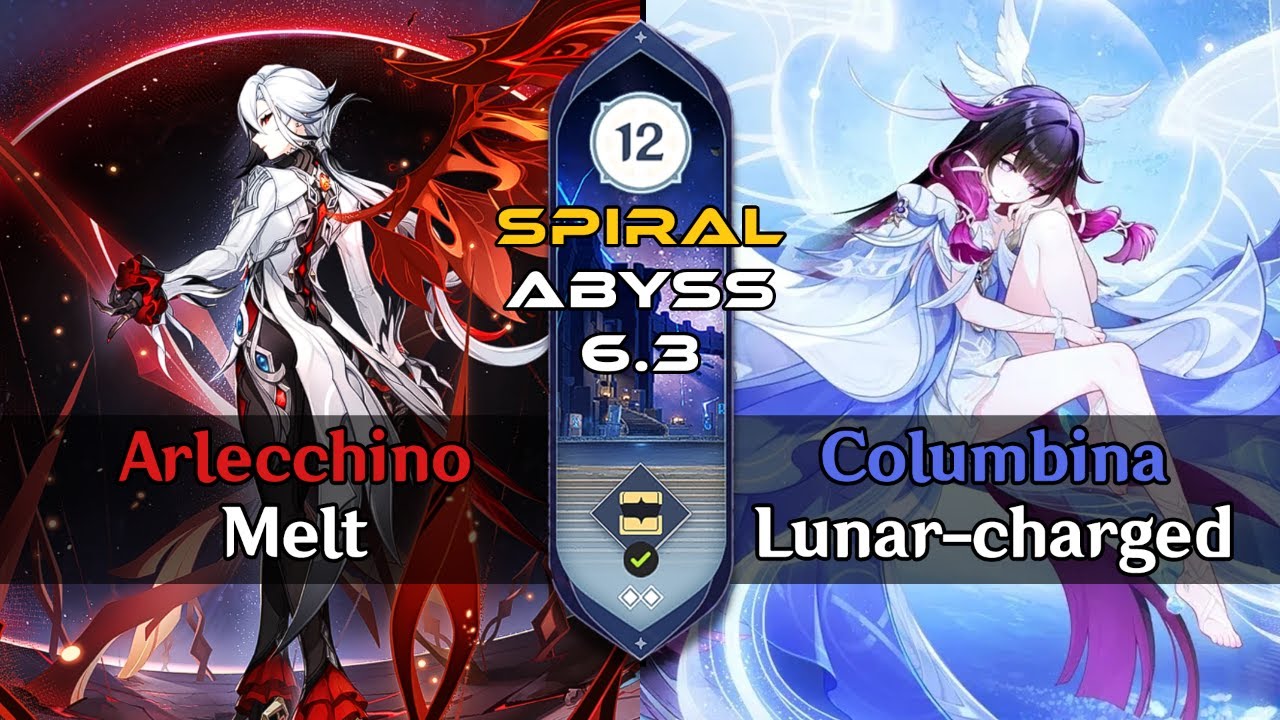 NEW SPIRAL ABYSS V6.3 FLOOR 12 ARLECCHINO + COLUMBINA | #GenshinMoonInvitation #LunaIVColumbina